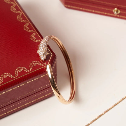[Kismet Jewels ]PANTHERE ROSE GOLD DIAMOND OPEN BRACELET