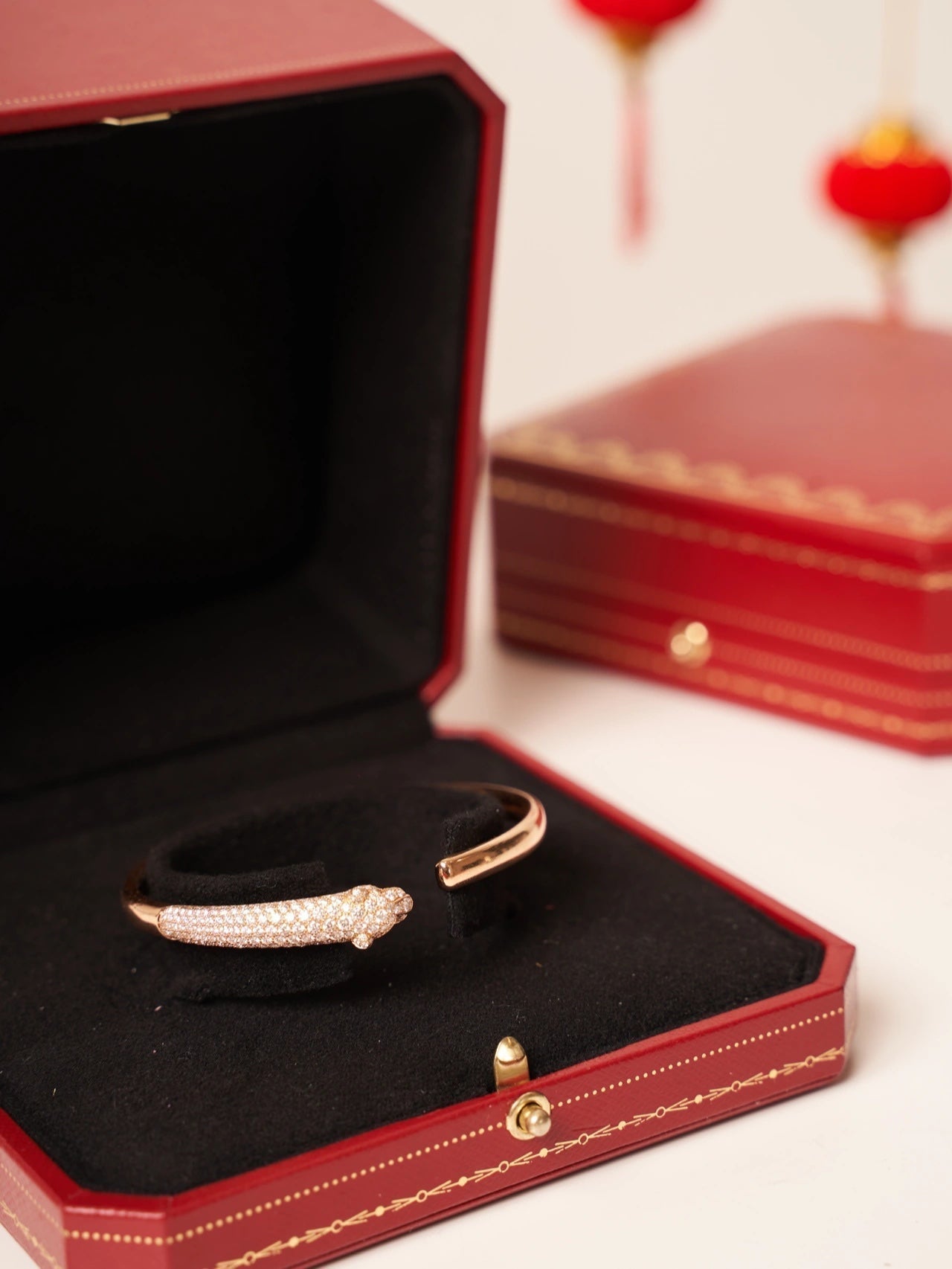 [Kismet Jewels ]PANTHERE ROSE GOLD DIAMOND OPEN BRACELET