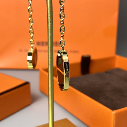 [Kismet Jewels ]CHAINE VERSO BLACK CERAMIC EARRINGS