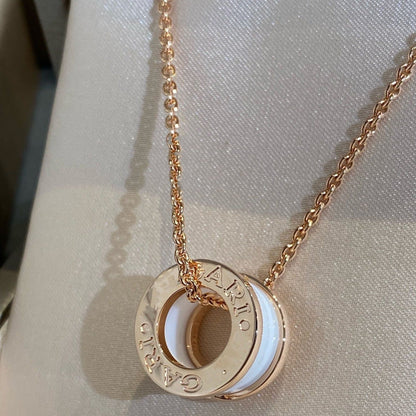 [Kismet Jewels ]ZERO 1 WHITE CERAMIC PINK GOLD NECKLACE