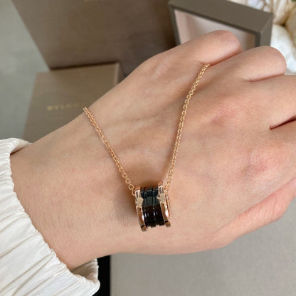 [Kismet Jewels ]ZERO 1 BLACK CERAMIC PINK GOLD NECKLACE
