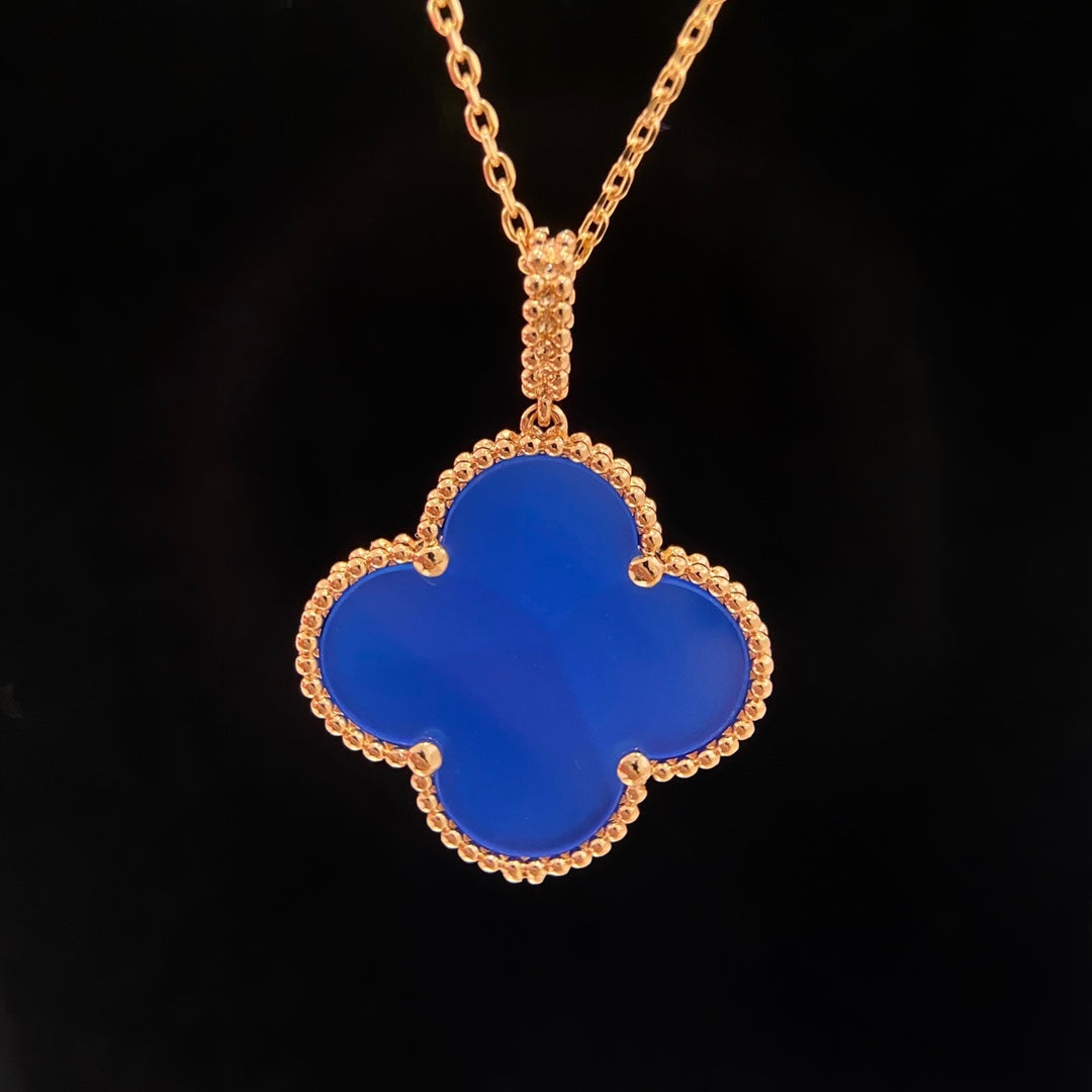 [Kismet Jewels ]CLOVER 25MM NECKLACE TURQUOISE ROSE GOLD
