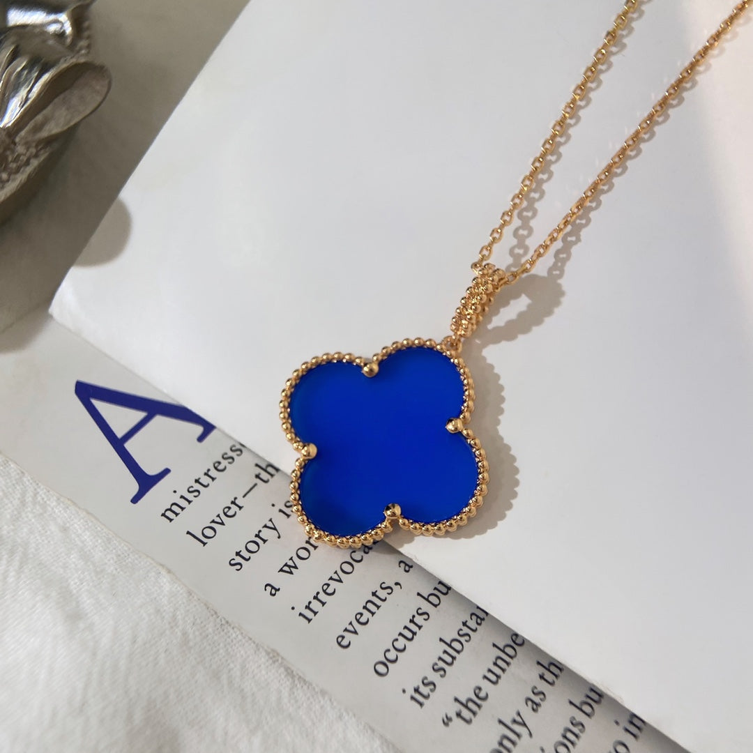 [Kismet Jewels ]CLOVER 25MM NECKLACE TURQUOISE ROSE GOLD