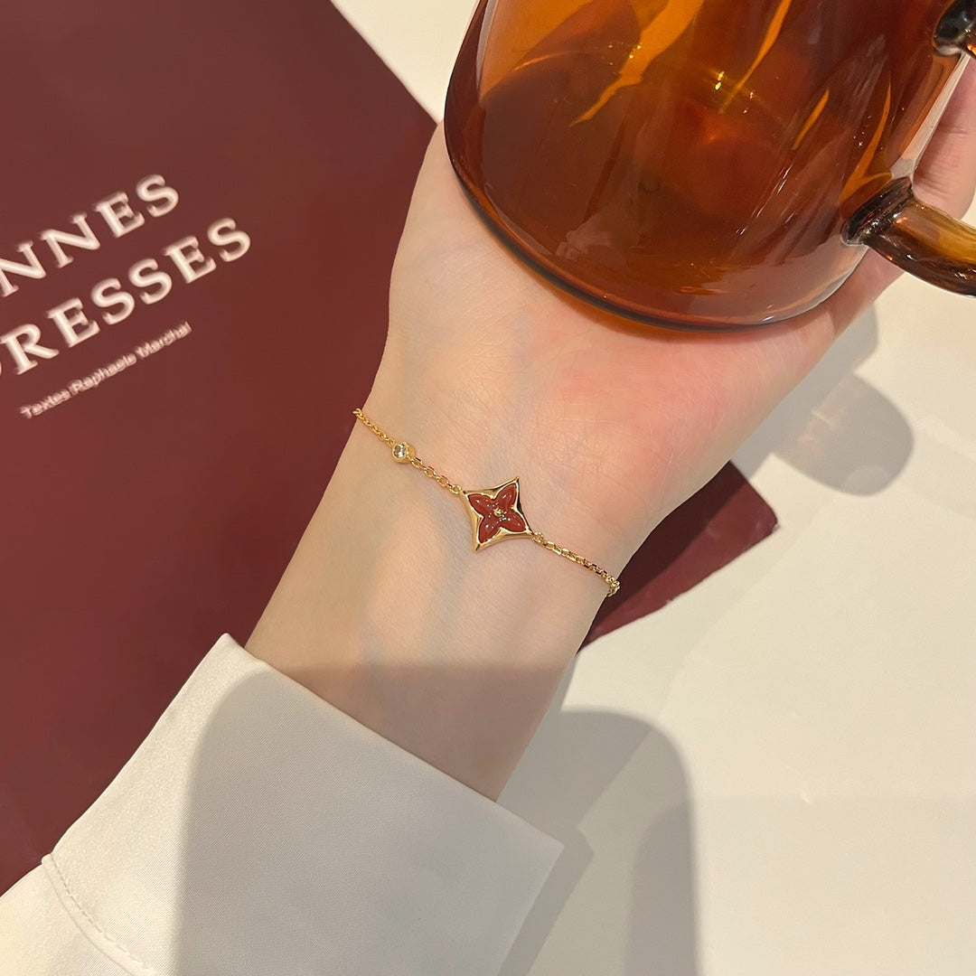 [Kismet Jewels ]COLOR STAR CARNELIAN PINK GOLD DIAMOND BRACELET