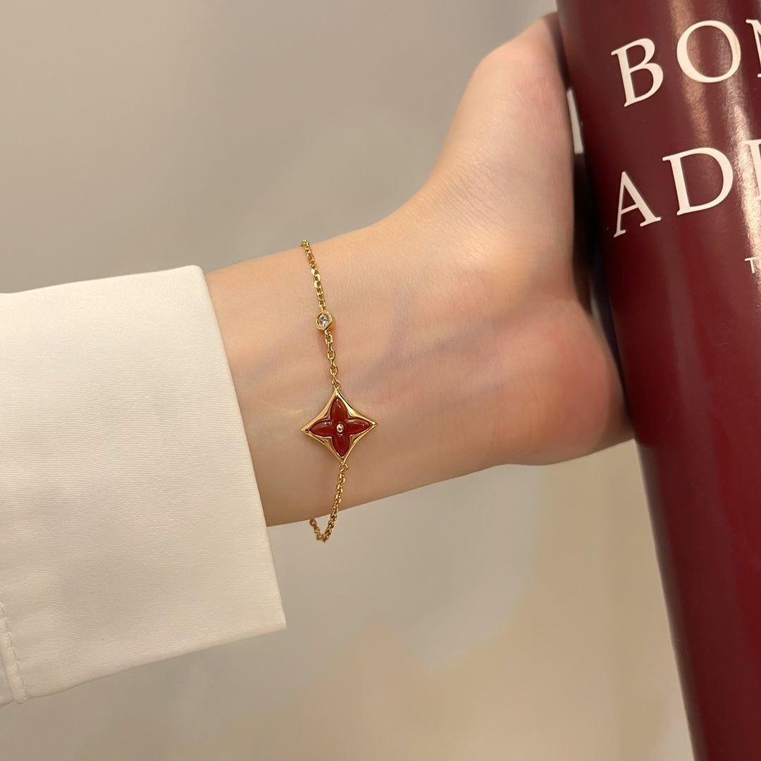 [Kismet Jewels ]COLOR STAR CARNELIAN PINK GOLD DIAMOND BRACELET