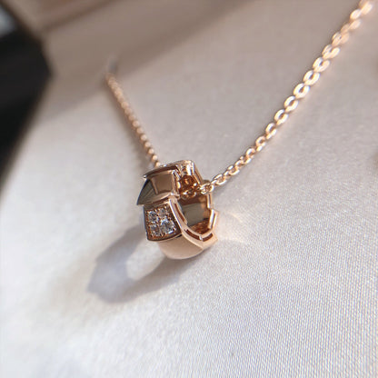 [Kismet Jewels ]SERPENTI PEDANT DIAMOND PINK GOLD NECKLACE