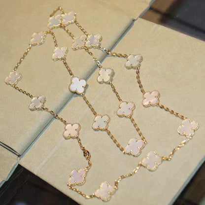 [Kismet Jewels ]CLOVER 20 MOTIFS WHITE MOP NECKLACE