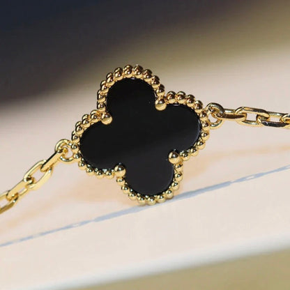 [Kismet Jewels ]CLOVER 20 MOTIFS ONYX NECKLACE