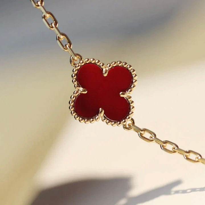 [Kismet Jewels ]CLOVER 20 MOTIFS CARNELIAN NECKLACE