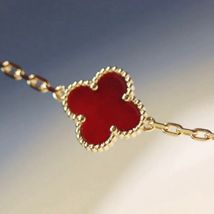 [Kismet Jewels ]CLOVER 20 MOTIFS CARNELIAN NECKLACE