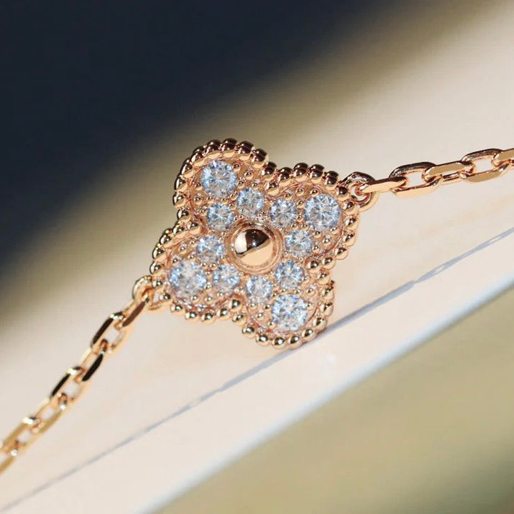 [Kismet Jewels ]CLOVER 20 MOTIFS DARK MOP DIAMOND  NECKLACE