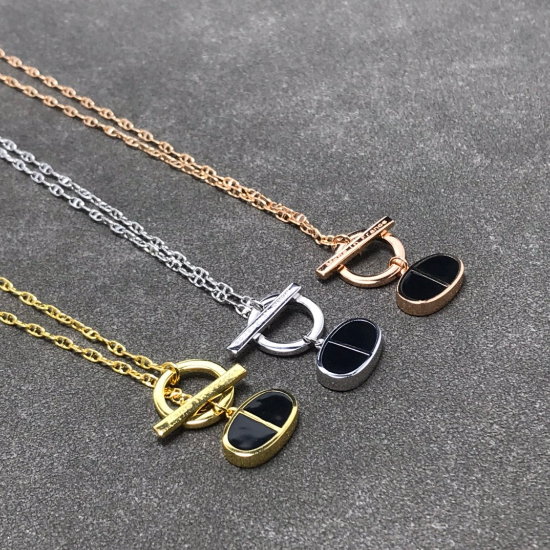 [Kismet Jewels ]CHAINE VERSO BLACK CERAMIC  NECKLACE