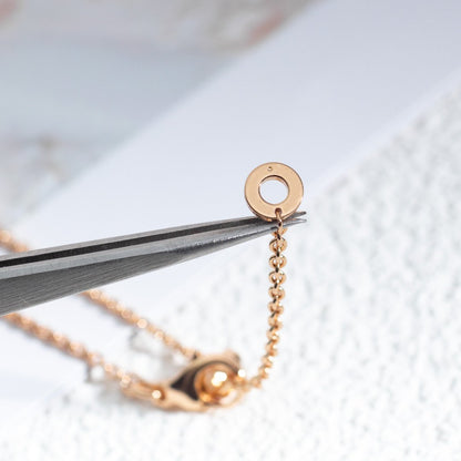 [Kismet Jewels ]ZERO 1 WHITE CERAMIC PINK GOLD DIAMOND NECKLACE