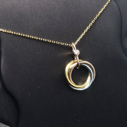 [Kismet Jewels ]TRINITY SILVER GOLD PINK GOLD NECKLACE
