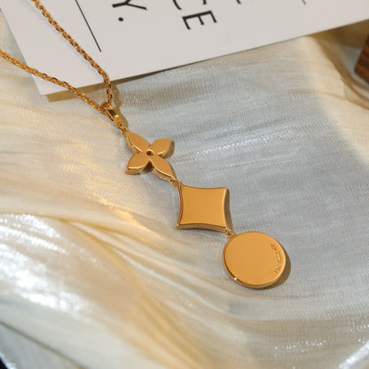 [Kismet Jewels ]STAR AND SUN DIAMOND PINK GOLD NECKLACE