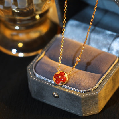 [Kismet Jewels ]SUN PEDANT PINK GOLD 1 DIAMOND NECKLACE