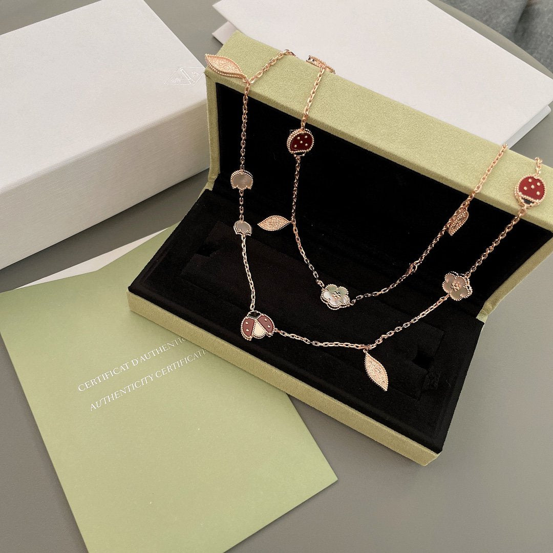 [Kismet Jewels ]LUCKY SPRING 15 MOTIFS ROSE GOLD NECKLACE