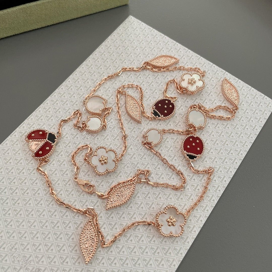 [Kismet Jewels ]LUCKY SPRING 15 MOTIFS ROSE GOLD NECKLACE