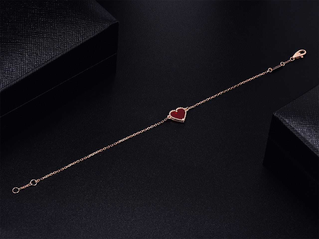 [Kismet Jewels ]HEART CARNELIAN PINK GOLD BRACELET