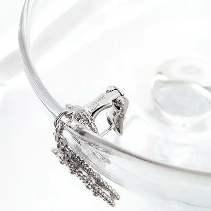 [Kismet Jewels ]CLOVER 2 MOTIFS  DIAMOND ONYX EARRINGS SILVER