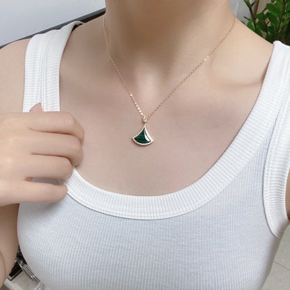 [Kismet Jewels ]DREAM MALACHITE DIAMOND PAVED PINK GOLD NECKLACE