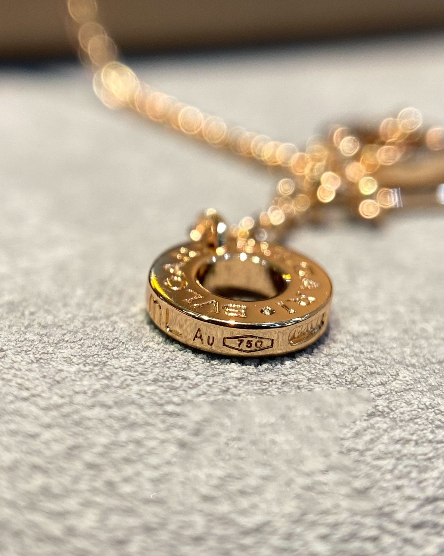 [Kismet Jewels ]DREAM MOP DIAMOND PAVED PINK GOLD NECKLACE