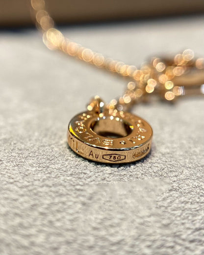 [Kismet Jewels ]DREAM MOP DIAMOND PAVED PINK GOLD NECKLACE