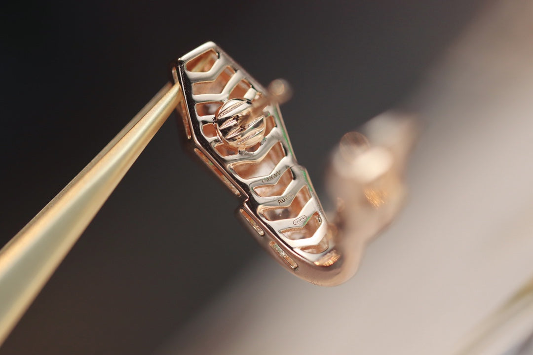 [Kismet Jewels ]SERPENT PINK GOLD DIAMOND EARRINGS