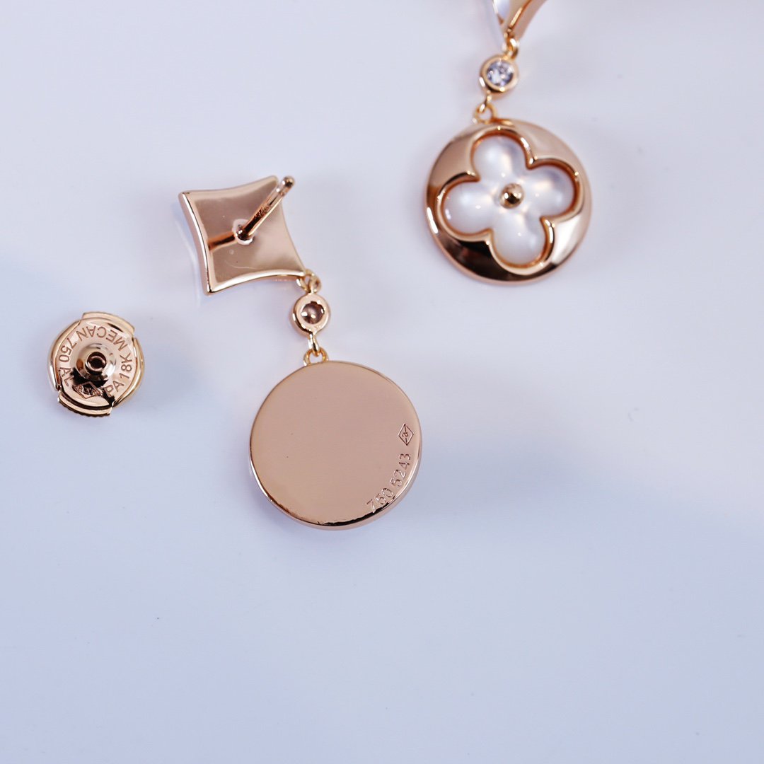 [Kismet Jewels ]STAR AND SUN PINK GOLD MOP DROP EARRINGS