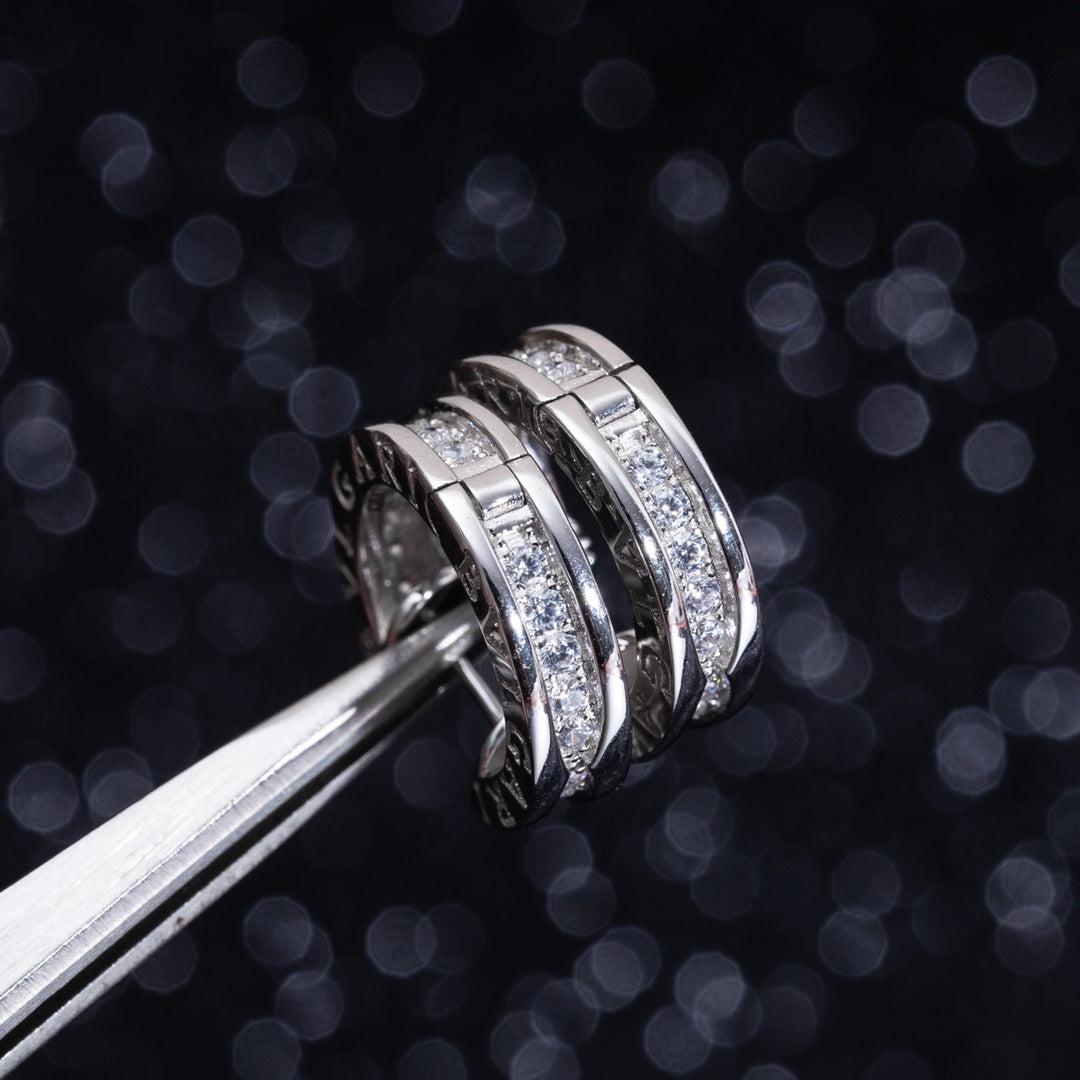 [Kismet Jewels ]ZERO 1 MINI SILVER DIAMOND EARRINGS