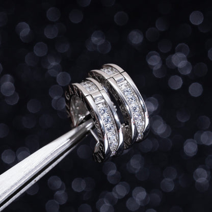 [Kismet Jewels ]ZERO 1 MINI SILVER DIAMOND EARRINGS