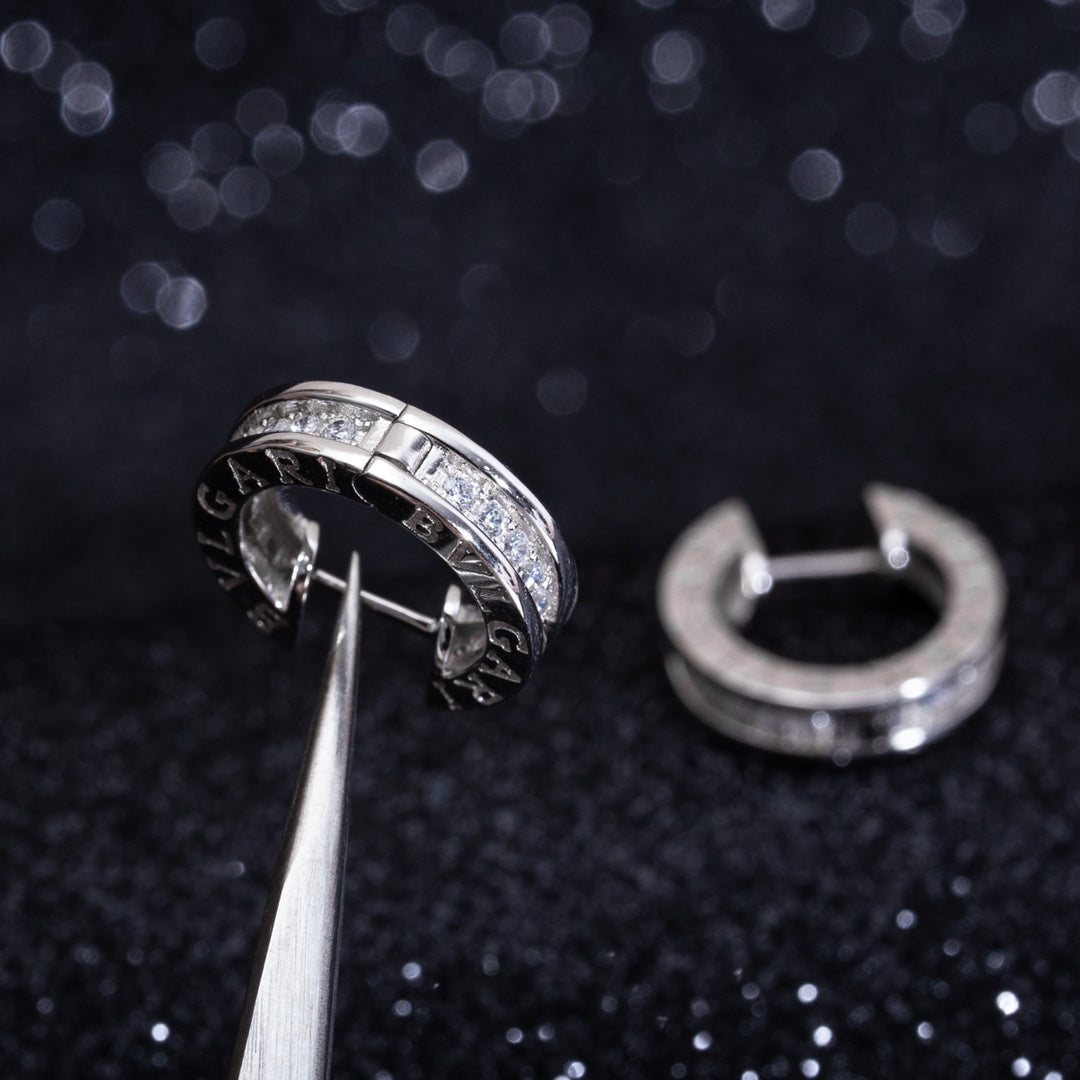 [Kismet Jewels ]ZERO 1 MINI SILVER DIAMOND EARRINGS
