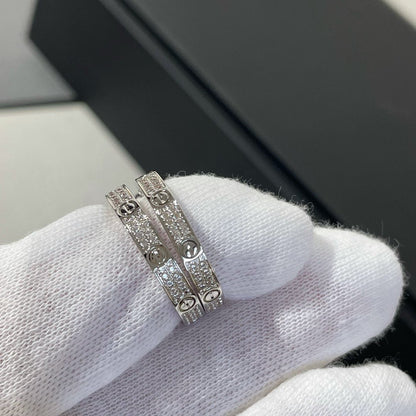 [Kismet Jewels ]LOVE DIAMOND SILVER HOOP EARRINGS