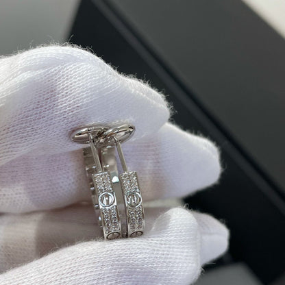 [Kismet Jewels ]LOVE DIAMOND SILVER HOOP EARRINGS