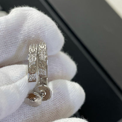 [Kismet Jewels ]LOVE DIAMOND SILVER HOOP EARRINGS