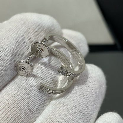 [Kismet Jewels ]LOVE DIAMOND SILVER HOOP EARRINGS