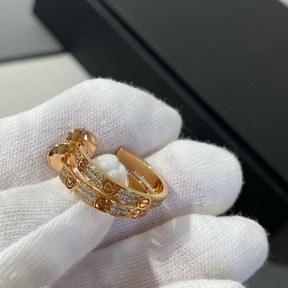 [Kismet Jewels ]LOVE DIAMOND PINK GOLD HOOP EARRINGS