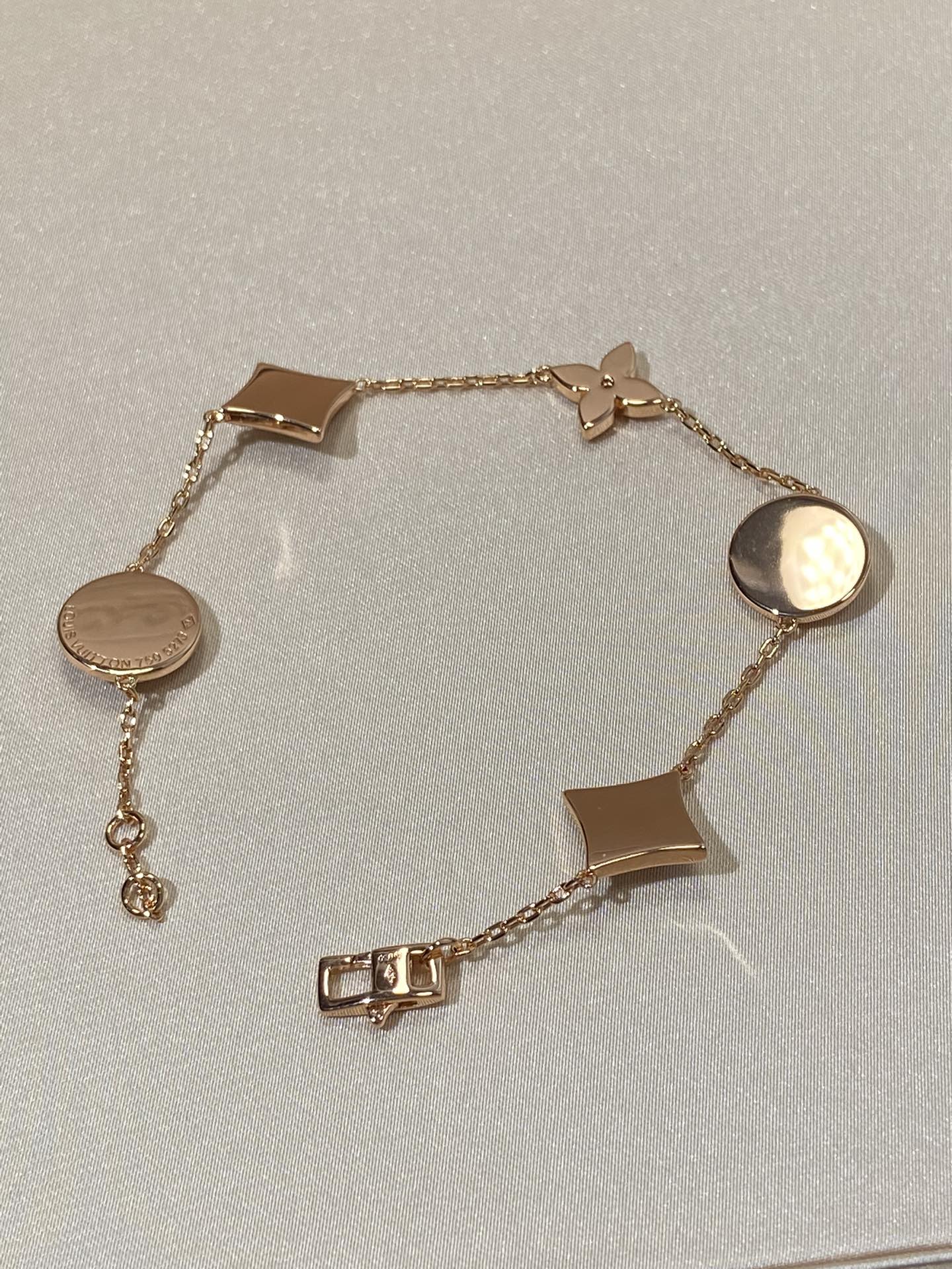 [Kismet Jewels ]STAR AND SUN 5 MOTIF MOP PINK GOLD BRACELET
