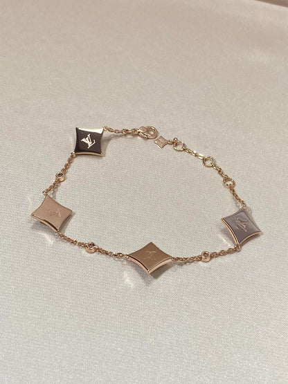 [Kismet Jewels ]STAR 4 MOTIF MOP DIAMOND PINK GOLD BRACELET