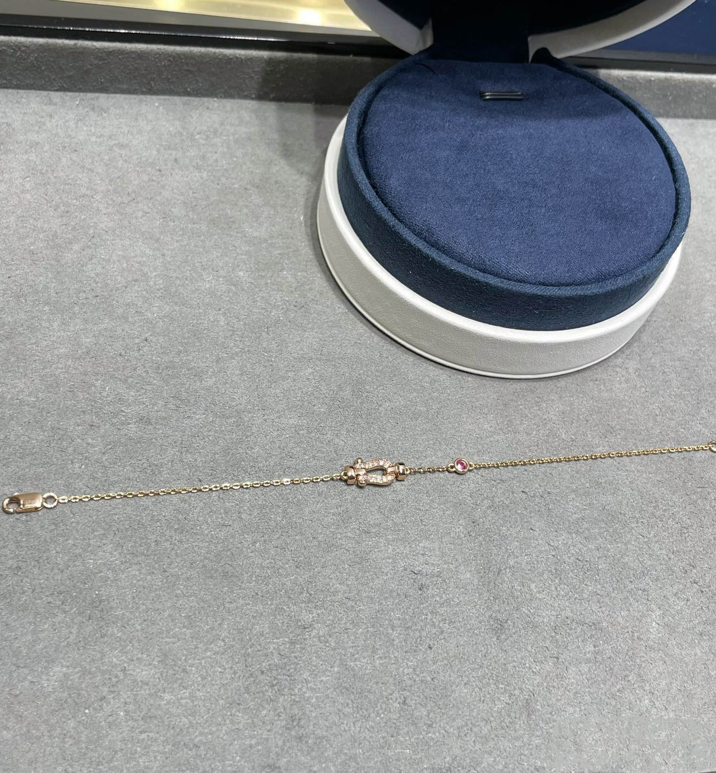 [Kismet Jewels ]FORCE 10 DIAMOND CHAIN LINK PINK GOLD BRACELET