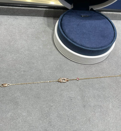 [Kismet Jewels ]FORCE 10 DIAMOND CHAIN LINK PINK GOLD BRACELET