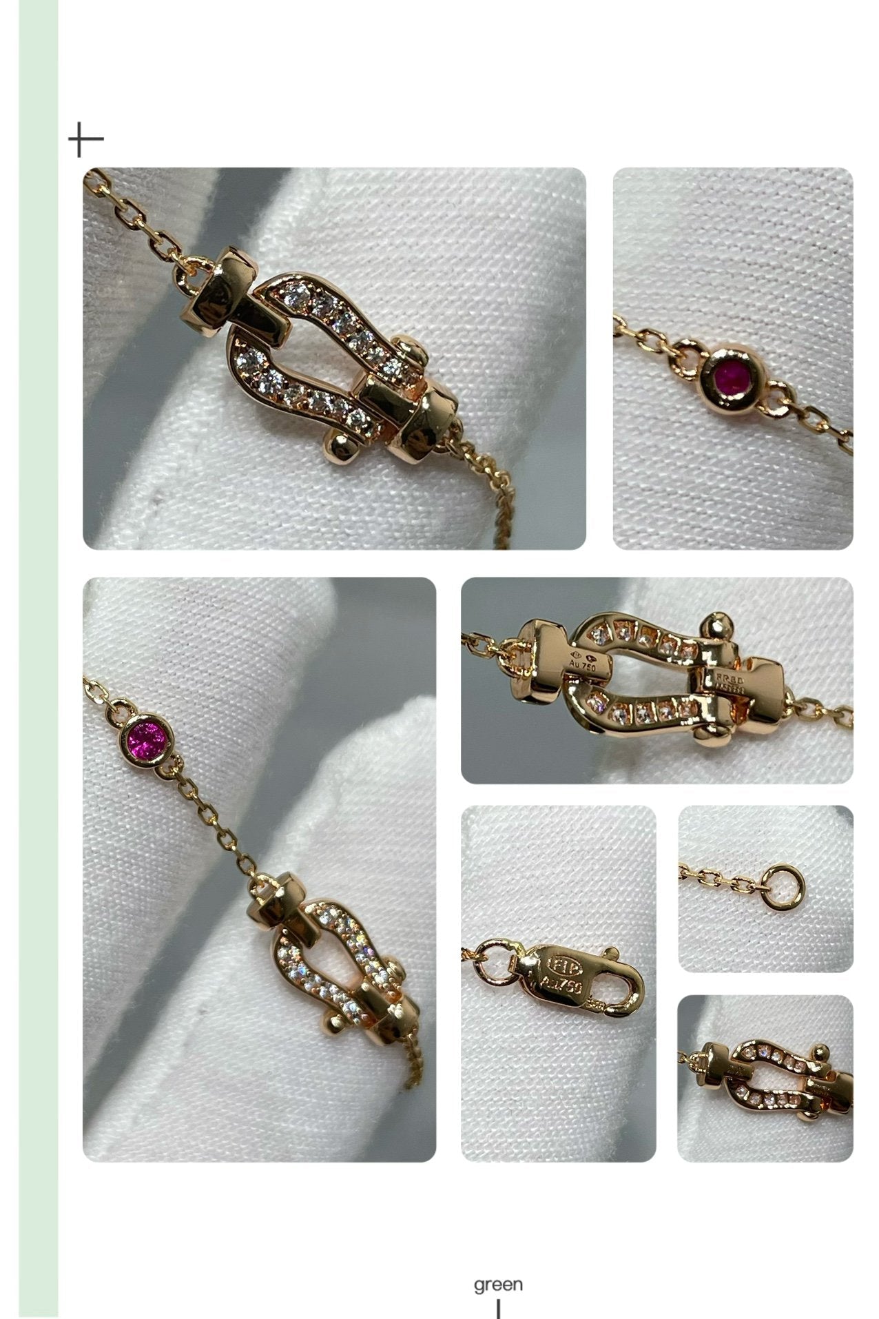 [Kismet Jewels ]FORCE 10 DIAMOND CHAIN LINK PINK GOLD BRACELET