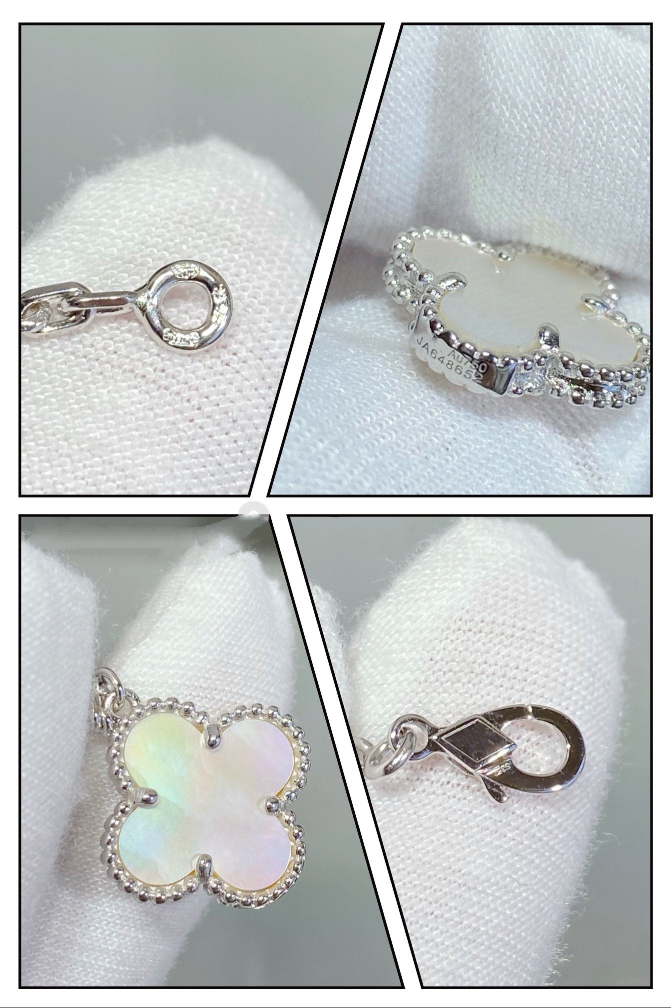 [Kismet Jewels ]CLOVER 5 MOTIF WHITE MOP SILVER BRACELET