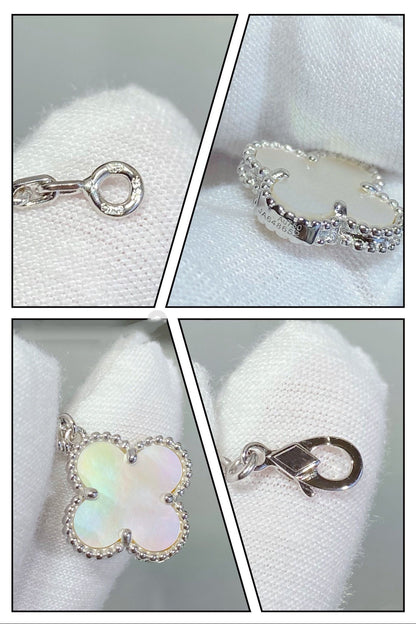 [Kismet Jewels ]CLOVER 5 MOTIF WHITE MOP SILVER BRACELET