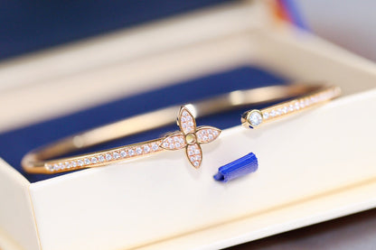 [Kismet Jewels ]IDYLLE PINK GOLD OPEN BRACELET DIAMOND PAVED