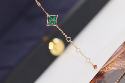 [Kismet Jewels ]STAR AND SUN 4 MOTIF PINK GOLD MALACHITE BRACELET