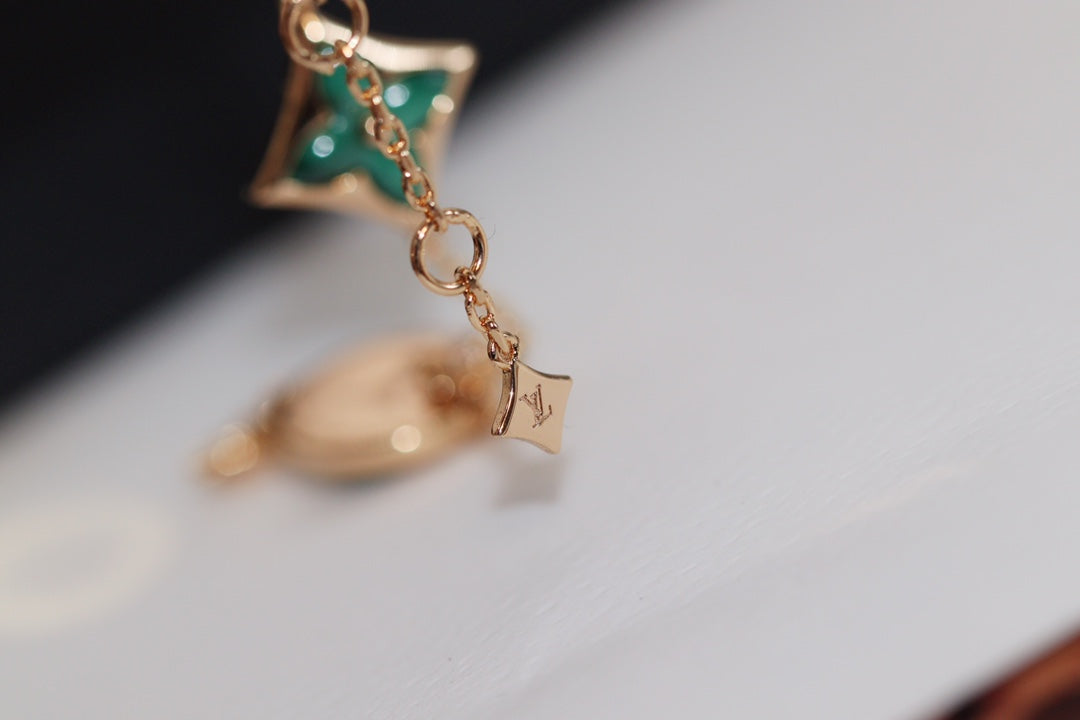 [Kismet Jewels ]STAR AND SUN 4 MOTIF PINK GOLD MALACHITE BRACELET