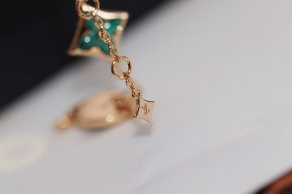 [Kismet Jewels ]STAR AND SUN 4 MOTIF PINK GOLD MALACHITE BRACELET