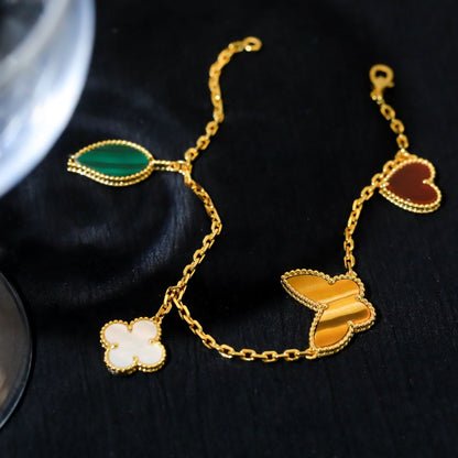 [Kismet Jewels ]LUCKY SPRING 5 MOTIF GOLD BRACELET