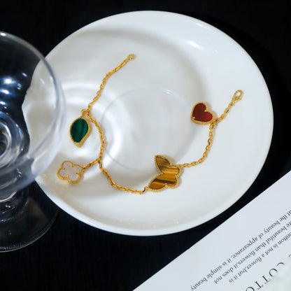 [Kismet Jewels ]LUCKY SPRING 5 MOTIF GOLD BRACELET